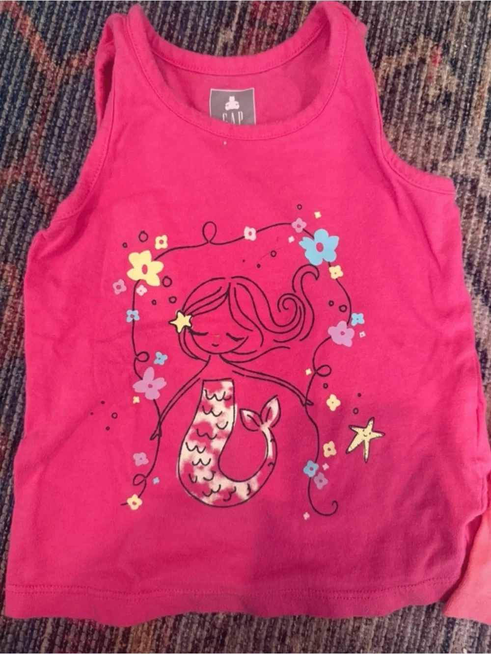 GAP Girls Pink Mermaid & Coral Sunglasses Tank Top - set of 2